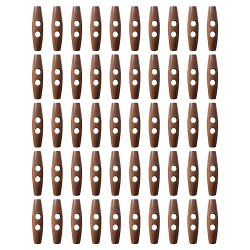 Lot de 50 boutons de bricolage tricotés, couture de boutons en bois, boutons en corne tricotés pour chemises, boutons décoratifs pour vêtements, boutons à tricoter ovales, boutons de manteau à 2 trous