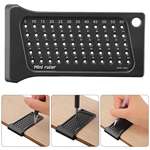 Helangel 8/10/15 mm Gabarit de perçage, kit de guide de perçage en bois 3 en 1 avec clip de positionnement, localisateur de guide de perçage réglable et échelle