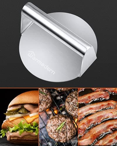 Warmodern Presse à Hamburger, Round Presse à Galettes Antiadhésive en Acier Inoxydable, Ensemble De Presse à Hamburger pour De Délicieux Hamburgers, Galettes, Barbecue
