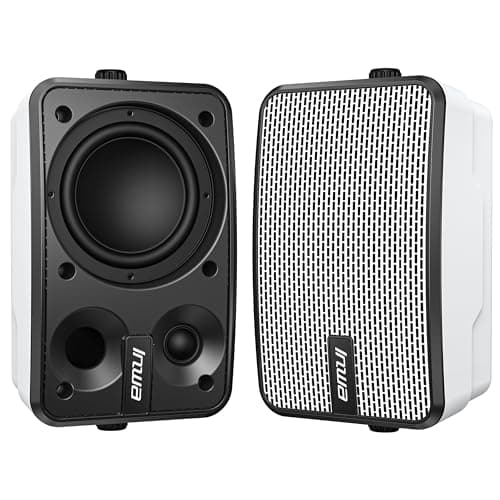 Inwa Enceintes Extérieures Bluetooth, Haut-Parleur Mural étanche IPX5, Système Audio Puissant avec des Basses, Synchronisation Jusqu'à 100 Haut-parleurs (Blanc, MZ621)