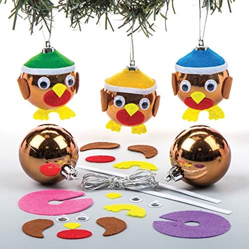 Baker Ross Kits de Boules de Noël Rouge-Gorge Que Les Enfants pourront fabriquer, décorer et Personnaliser - Activités créatives de Noël pour Enfant (Lot de 6)