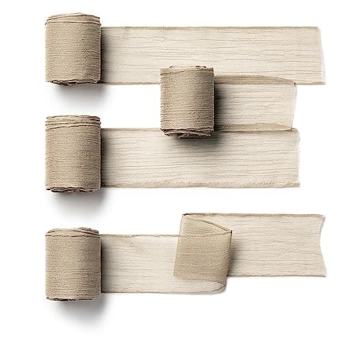 CHUQING Ruban 18 mètres Ruban Décoratif 38mm Ruban Cadeau Noël Rubans pour Mariage, Baptême Et Cadeaux d'anniversaire,4 Rouleaux