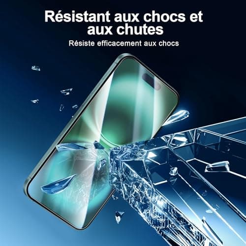 NEW'C Kit de 4, 2 x Verre Trempé pour iPhone 16 (6,1 Pouces) et 2 x Protection Caméra Arrière - Anti Rayures - sans Bulles d'air -Ultra Résistant - Dureté 9H Glass