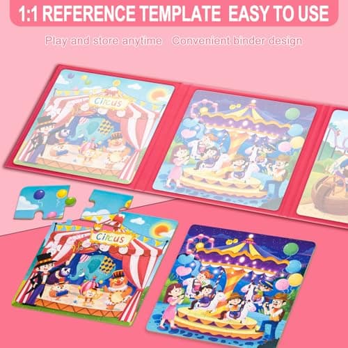 ASTARON Puzzles magnétiques pour Enfants de 3 à 5 Ans, 20-25-30 pièces Puzzles d'apprentissage pour Les Voyages en Voiture, Jouets de Voyage, activités en Avion et en Voiture pour Enfants
