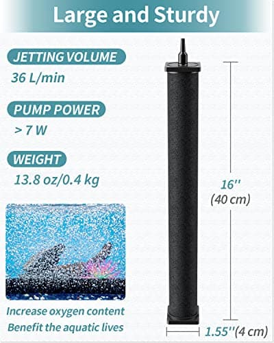 Pawfly 40 cm Cylindre Pierre Bulleur Aquarium Grandes Diffuseur De Air Bulle Fine pour Diffuseur Extérieur Étang Jardin Système De Bulle pour Aquarium De Circulation Et Réservoirs Dwc