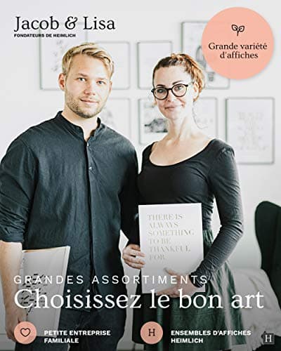 Heimlich® Tableau Décoration Murale - SANS Cadres -Set de Poster Premium pour la Maison, Bureau, Salon, Chambre, Cuisine | 4 pièces en DIN A4 (21x30cm) | » Cuisine «