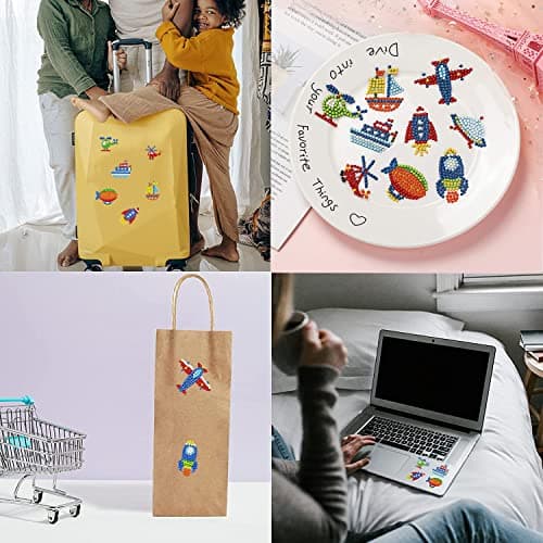 YGCHEN Diamond Painting Robot 5D Diamond Painting Autocollants Kits Enfants Peinture Diamant Voiture DIY Broderie Diamant pour Les Enfants et Les Débutants Adultes, 18 Pièces