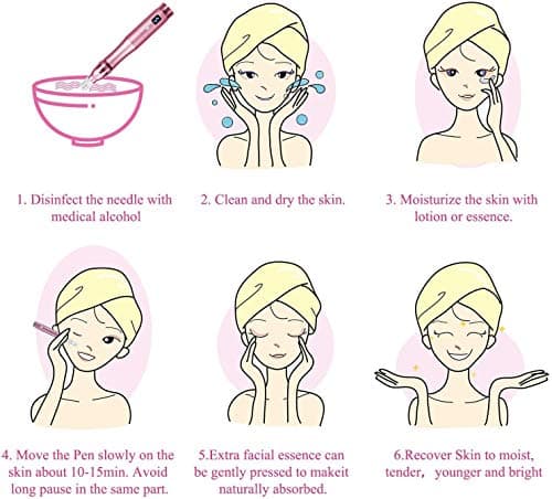 PELCAS Dermapen avec 9 Vitesses, Microneedling Pen Professionnel Réglable de 0 à 2,0 mm avec Écran LCD et 12 Aiguilles, Microneedling Pen Sans Fil Pour le Visage et le Corps