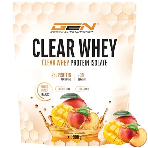 Clear Whey Isolate Protein Shake - Shake Protéiné Fruité & Rafraîchissant - Isolat De Protéines De Lactosérum De Haute Qualité (900g, Mangue Pêche)
