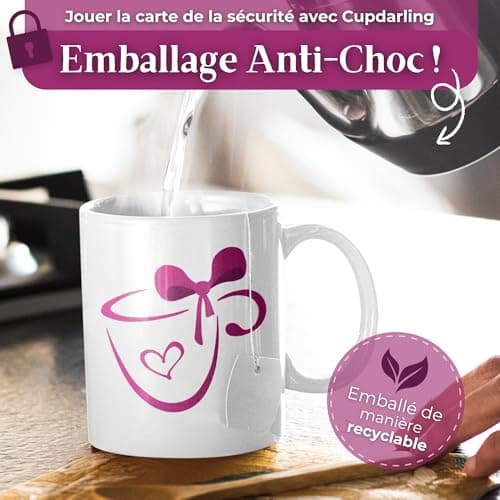 Cupdarling® Mug Mamie avec 1-8 Petits-Enfants Personnalisé - Mamie Poule - Tasse Cadeau Grand-Mère - Cadeau Fête Des Grand-Mères - Anniversaire Mamie - 330 mL Céramique - 4 Poussins