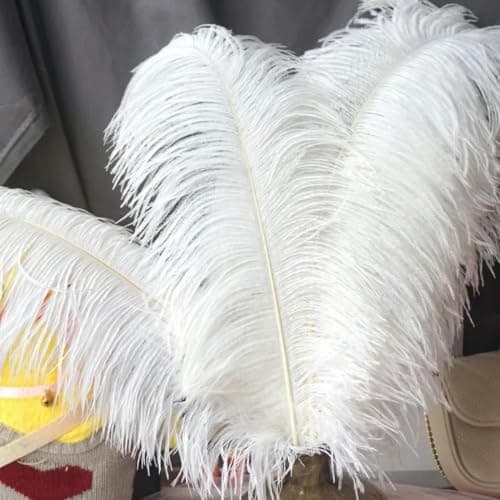 pièces 15-70 cm grandes Plumes d'autruche plumes d'autruche blanches Plumes de Carnaval centres de Table fête accessoires de mariage décoration-25-30 cm petit poteau