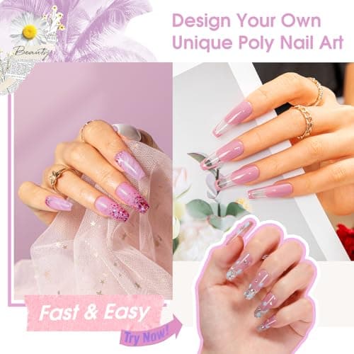 ROSALIND Gel pour Extension d’ongle 60ml, Puce Gel Construction Ongle UV, Poligel à Ongle Gel Nail Art pour les débutant, Professionnel et Salon de Manucure, Cadeau Pour les Amateurs