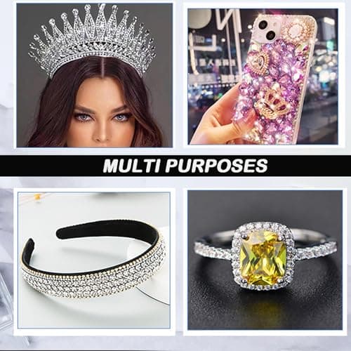 Yixinly 240 Pcs Strass à Coudre, 9 Formes Gros Strass pour Couture avec Griffe, Verre Strass Vetement a Coudre, Gemmes de Couture en Verre pour Vêtements DIY Artisanat, Chaussures (Blanc Style 3)