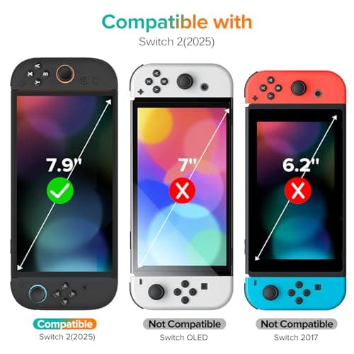 ivoler Pack de 4 Verre Trempé Compatible avec Nintendo Switch 2 Model 2025, avec Kit Installation Offert, Film de Protection d’écran - 9H Glass - Anti Rayures - Sans Bulles