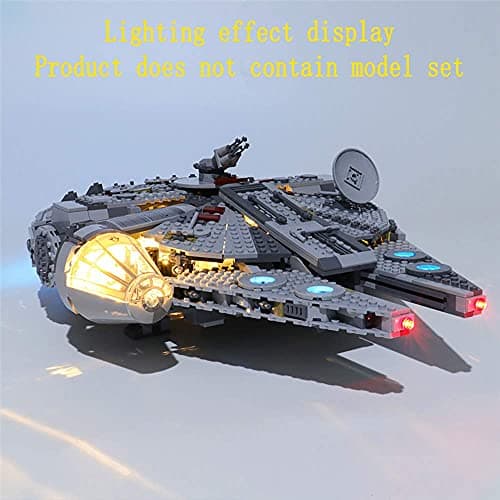 GEAMENT 2019 Jeu De Lumières pour Star Wars Millennium Falcon (Faucon Millenium) - Kit D'éclairage LED Compatible avec Lego 75257 (Modèle de Bloc Non Inclus)