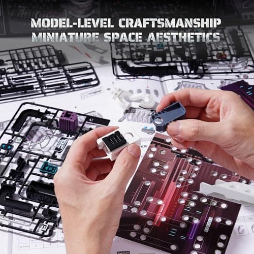 ROBOTIME Puzzle 3D Maquette a Construire Future City Circuits de Billes, LED Obscurité Lumineuse, Cadeaux Décoration pour Hommes, MR02S