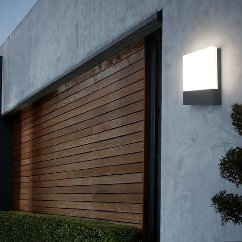 Klighten Lot de 2 24W Lampe Murale LED Interieur/Exterieur, Applique Murale Anthracite Modernes en Aluminium, Éclairage Mural pour Entrée Couloir Escaliers, Blanc Neutre 4500K, IP65, 1500Lumen