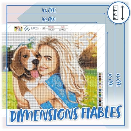 ARTULIO Diamond Painting Personnalisé Prenom- 40x30 cm – Diamant Painting Personnaliser, Perle Diamant Personnalisé (a coller)