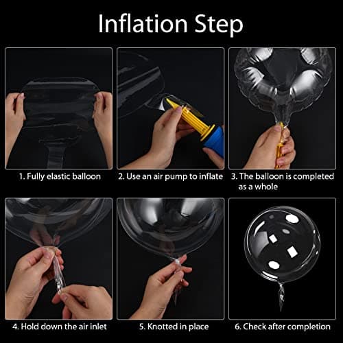 OSDUE LED Ballons, Paquet de 10 Ballons Lumineux, 24 Pouces Ballons Bobo à l'Hélium Transparent avec 10 Guirlandes Lumineuse pour la Saint Valentin Halloween Noël Mariage Décoration (Couleur chaude)
