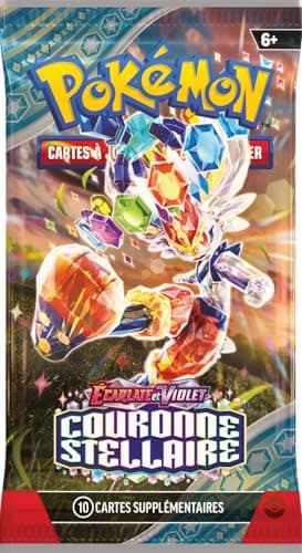 JCC Pokémon : Lot de boosters Écarlate et Violet – Couronne Stellaire (6 boosters)