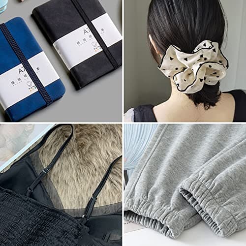 BOKFJBP 6mm Élastique,50 mètres Élastique à Coudre pour la Couture et Le ménage DIY Artisanat Tissus à Coudre Élastique Blanc