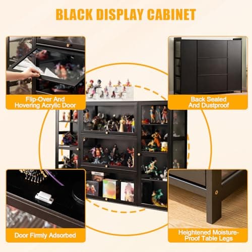 robwibw Vitrine pour Collection 53.15in Vitrine en Verre Acrylique Vitrine pour Objets De Collection Vitrine Acrylique pour Mini Figurines, Objets De Collection