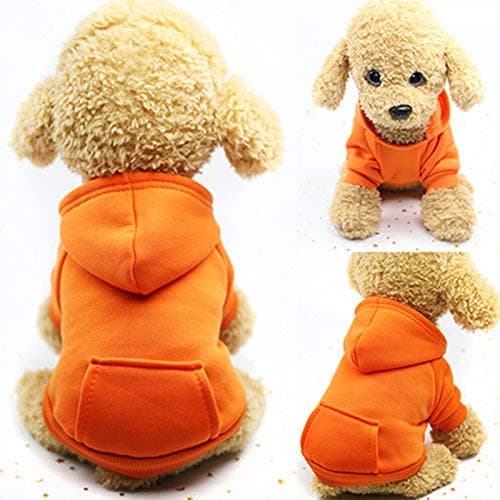 Idepet Sweat à Capuche pour Chat Vêtements pour Chien en Coton avec Manteau d'hiver et Poche extérieure