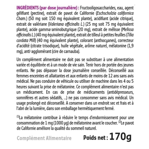 Forté Pharma Complément sommeil FortéNuit Gummies Mélatonine GABA Plantes | Complément alimentaire adulte, Endormissement rapide & sommeil de qualité favorisés, 60 nuits, Programme ou prise ponctuelle
