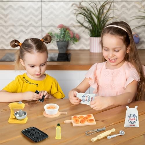 Accessoires Miniatures pour Maison de Poupée, Accessoires de Cuisine de Noël Miniature, Ensemble de Cuisson Miniature, Batteur à œufs Sac de Farine Miniature 1:12 Accessoires de Cuisine Miniatures