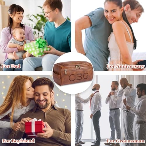 Trousse de toilette personnalisée pour homme, Trousse de voyage Dopp Kit, Nom personnalisé Initiales Cadeau pour garçons d'honneur, Meilleur homme, Fête des pères, Mariage, Anniversaire, Mari