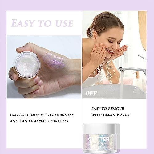 Paillettes Visage 40ml Glitter Body Gel Maquillage Festival Paillette pour Cheve Gel Paillettes Corps