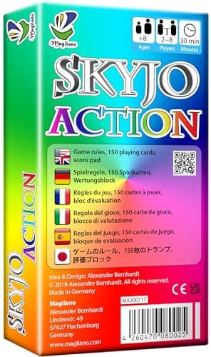 SKYJO Action, de Magilano - Le Jeu de Cartes passionnant pour des soirées de Jeu Amusantes et Amusantes Entre Amis et en Famille.