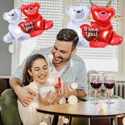 Lot de 2 ballons en aluminium, en forme de cœur, en peluche, pour décoration de mariage et de fête, réutilisables, personnalisables