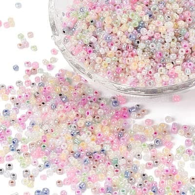 LOT DE 2000 PERLES DE ROCAILLE MULTICOLORE PASTEL Diamètre 2 mm 12/0 - Creation Diy