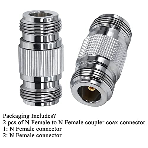 TUOLNK Connecteur coaxial N Femelle à N Femelle coupleur Femelle à Femelle de Type N Adaptateur coaxial RF pour analyseur de câble d'extension d'antenne WiFi 2 pièces