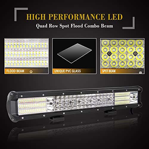 SKYWORLD Barre Lumineuse LED de Travail, 52cm 510W Antibrouillard rampe Led 4x4, support de fixation de plaque d'immatriculation avec 12V stroboscopique câblage Camion Tracteur voiture extérieures