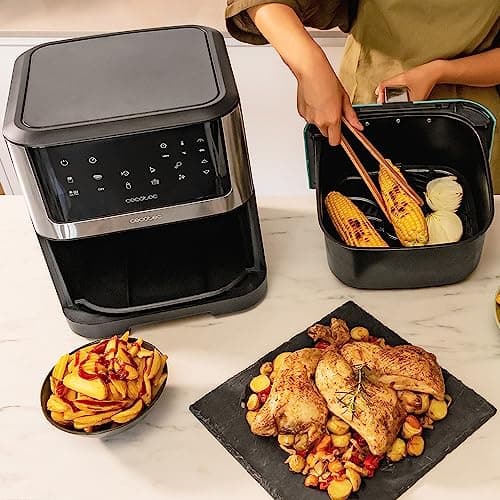 Cecotec Friteuse sans Huile de 8 L Cecofry Supreme 8000. Air Fryer de 1800 W, 10 Menus, Technologie Perfect Cook, Température Réglable 30oC - 200oC, Commande Tactile