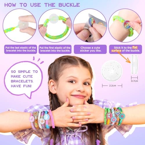 Funtopia Elastique Bracelet Kit, 9000pcs Friendship Élastique Bracelets en Caoutchouc Coloré avec Pendentifs, Clips, Perles, Boîte de Rangement et Kit de Bijoux pour Filles et Enfants
