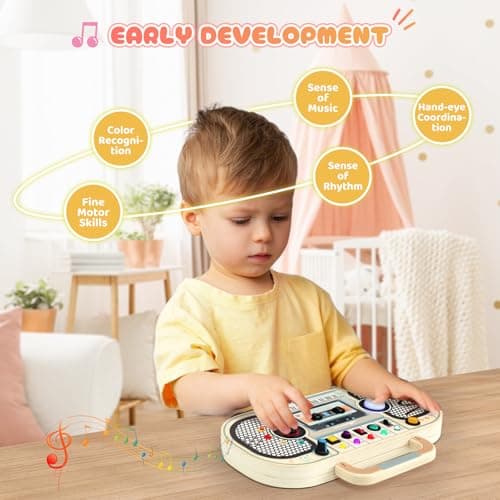 Ovshnrr Montessori Busy Board, Tableau Montessori Magnétophones Planche d'activités, Interrupteur de Circuit LED Jouets Sensoriels, pour Motricit Enfant Parcours de 1 à 3 Ans