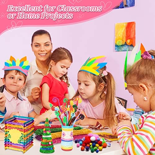 YUTUY Kit Bricolage Enfant,3000+pcs Bricolage Enfant Pipe Cleaners Crafts Set,DIY Activites Manuelles Pompons,Loisirs Creatifs,Activité Manuelle Enfant pour 4-12 Ans