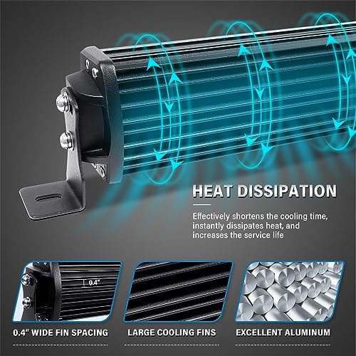 AUXTINGS Barre de rampe à LEDs Droit de 56cm 270W, 3 rangées de Feux de Travail à LEDs étanches 12V Feu de Brouillard à LEDs avec DT câblage pour Voiture, Camion, Tracteur, SUV, IP67