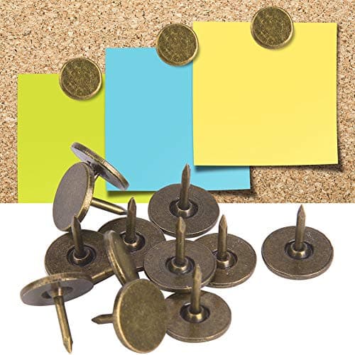 100 Clous d'Ameublement, Tête Plate, Kit d'Assortiment de Broches à Dessin, Clous de Meubles, Fournitures d'Art en Fer, Accessoires pour Décoration de Canapé de Porte - Bronze Cyan(11 x 11MM)