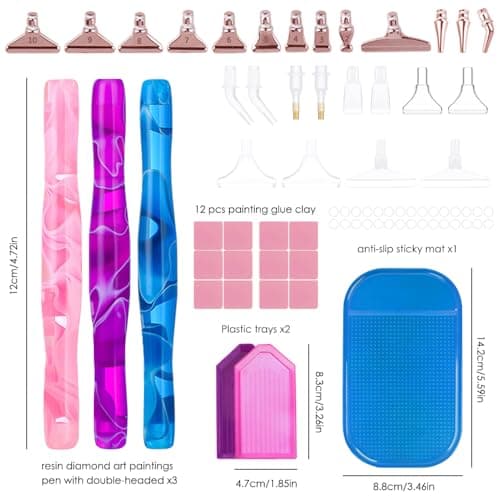 SENHAI Lot de 45 stylos pour peinture diamant - Pointes en acier inoxydable et plastique - Accessoires personnalisés pour peinture diamant 5D