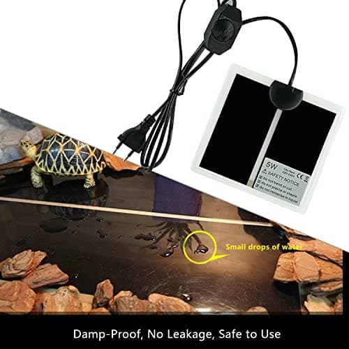 FIPASEN Tapis Chauffant Reptile, Coussin Chauffant Terrarium Réglable avec Contrôle De La Température pour Reptiles -Tortue, Serpents, Lézards, Geckos, Araignées - Chauffant Aquarium (5W: 15x14CM)