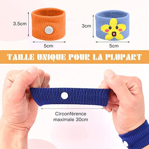 VEGCOO 7 Paires Bracelets Anti-Nausées pour le mal de mer et mal des transports, Bande de Poignet D'acupression, Bracelet Anti Nausée Sans Effets Secondaires pour Enfants, Grossesse, Vacances Voyage