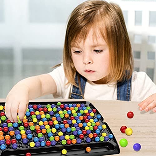 Puzzle Magic Chess Board Rainbow Ball Elimination Game avec 241Pcs Rainbow Bead Extra-Large Jeux d'échecs pour Enfants et Adultes