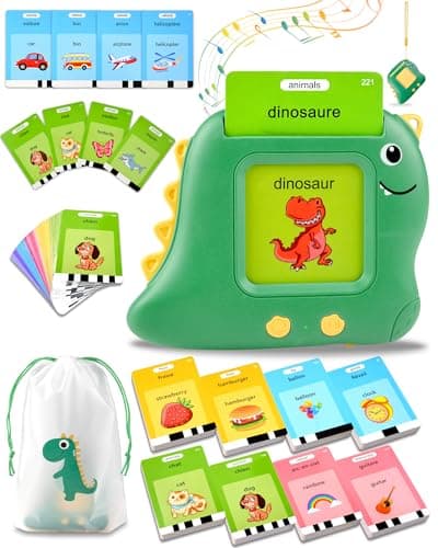 510 Mots Carte Flash Parlante Français, Jouer Enfants 2 Ans pour Enfants de 2 à 6 Ans, Cartes éducatives pour Enfants Cadeaux d'anniversaire Vert (Français/Anglais/Bilingue)