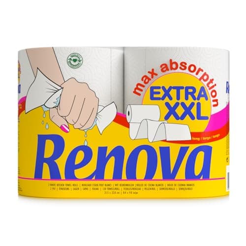 Renova Essuie-tout Extra XXL 2 plis blanc, 1 rouleau XXL = 3 rouleaux standard, 2 rouleaux