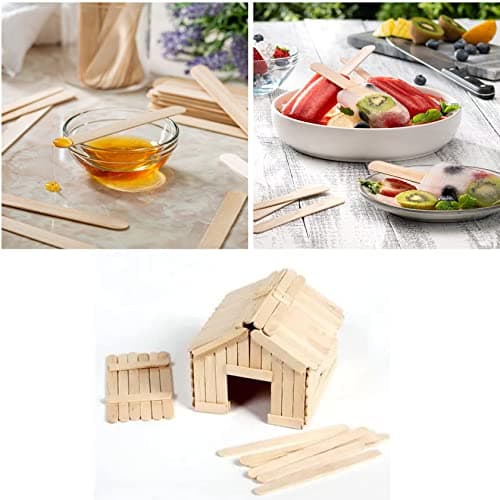 Lot de 150 spatules en bois, différentes spatules en bois, spatules cosmétiques jetables pour l'épilation, avec bords ronds et propres - Idéal également pour les travaux manuels - 1,8 cm x 15 cm