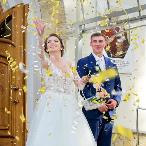 FePen Canon Confettis*10, Canon Confettis Mariage, Confettis Anniversaire, Canon à Confettis pour Mariage, Fête, Anniversaire, Célébrations (Champagne)